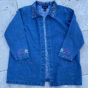 Vintage Denim & Co Embroidered Jean Jacket
